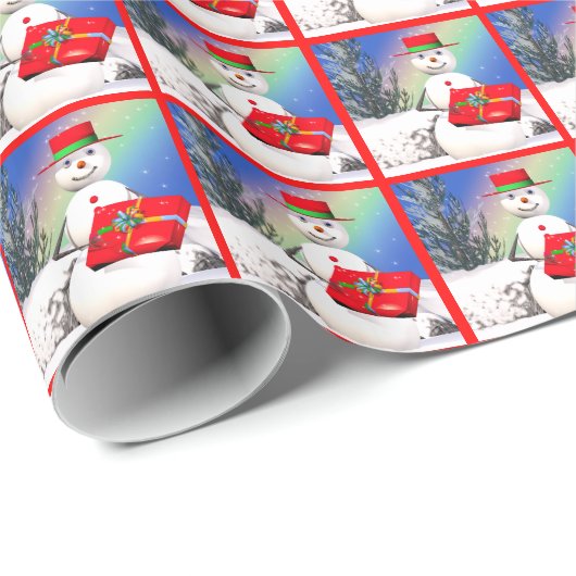 Snowman's kerstcadeau cadeaupapier (Rol Hoek)