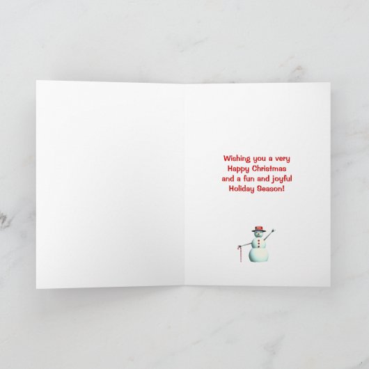 Snowman's kerstcadeau feestdagen kaart (Binnen)