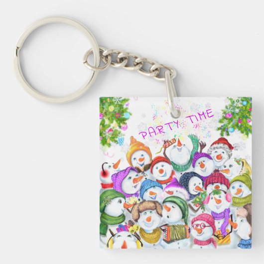 Snowmans kerstcadeau voor Sleutelhanger (Voorkant)
