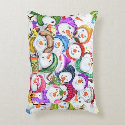 Snowmans kerstcadeautje accent kussen (Voorkant(Verticaal))