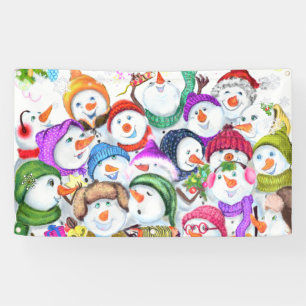 Snowmans kerstcadeautje voor kerstfeestdagen spandoek