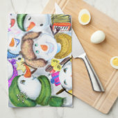 Snowmans-kerstcadeautje voor keukenhanddoeken (Quarter Fold)