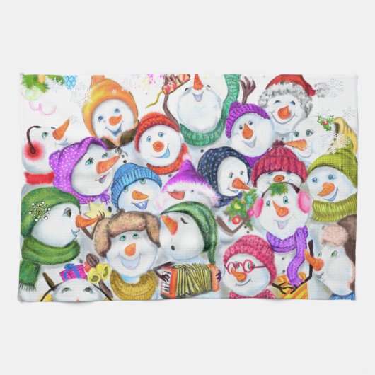 Snowmans-kerstcadeautje voor keukenhanddoeken (Horizontaal)