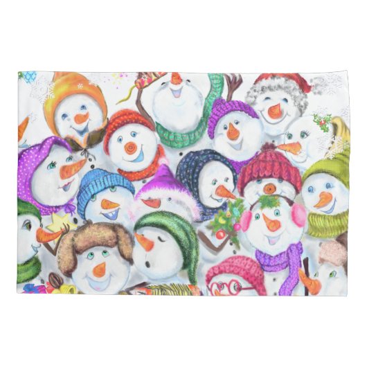 Snowmans kerstkerstkerstcadeau voor Hoesje Kussensloop (Achterkant)