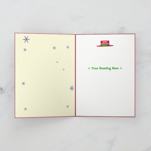 Snowman's Kerstmis (foto-lijst) (groot) Feestdagen Kaart (Binnen)