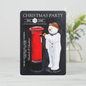 Snowman's Letter to Santa Christmas Party Kaart (Staand voorkant)
