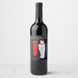 Snowman's Letter to Santa Christmas Wine Label Wijn Etiket