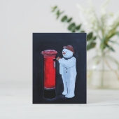Snowman's Letter to Santa Painting by Alfred Fox Briefkaart (Staand voorkant)