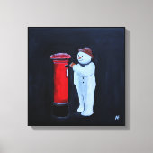 Snowman's Letter to Santa Painting by Alfred Fox Canvas Afdruk (Voorkant)