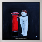 Snowman's Letter to Santa Painting by Alfred Fox Poster (Voorkant)