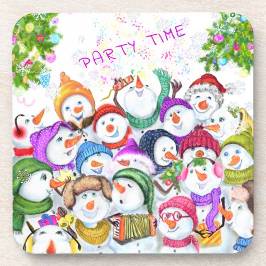 Snowmans Merry Kerstmis Onderzetter Gift (Voorkant)