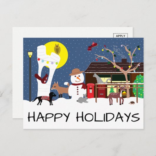 Snowman's Partij Prettige feestdagen Briefkaart (Voorkant / Achterkant)