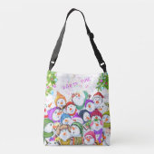Snowmans Party Kerst Crossbody Tas (Achterkant)