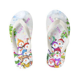 Snowmans Party Kerst Kind Teenslippers