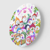 Snowmans Party Kerstmis Klok Aangepaste Tekst Naam (Hoek)