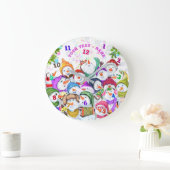 Snowmans Party Kerstmis Klok Aangepaste Tekst Naam (Huis)