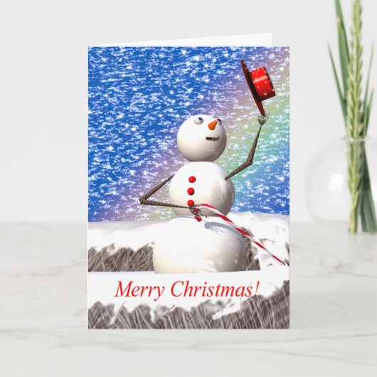 Snowman's perfecte kerstdag feestdagen kaart (Voorkant)