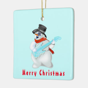 Snowmans Rock Merry Kerstparty Fun Tekening Keramisch Ornament