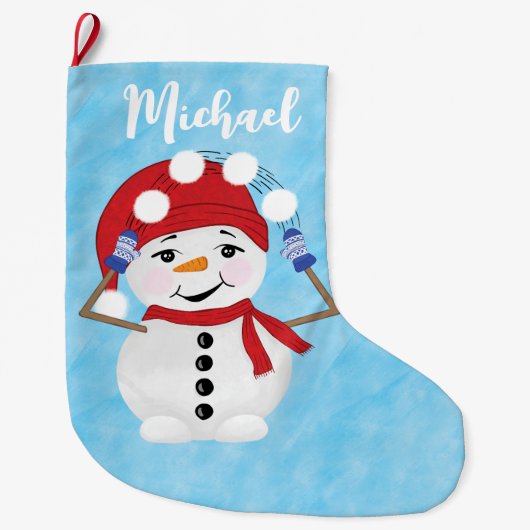 Snowman's Winter Wonderland Kerstmis Grote Kerstsok (Voorkant)