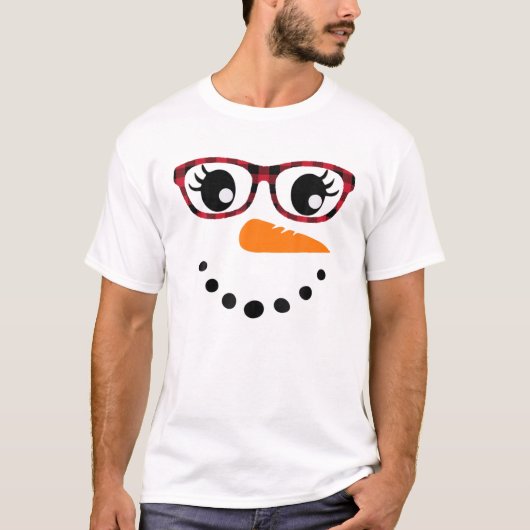 Snowmans ziet de rode neus op het luipaard t-shirt (Voorkant)