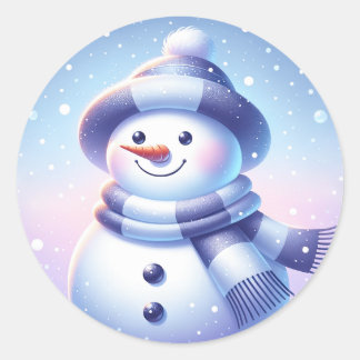 Snowmansticker Ronde Sticker