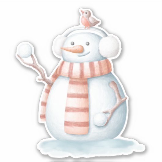 Snowmansticker Sticker (Voorkant)