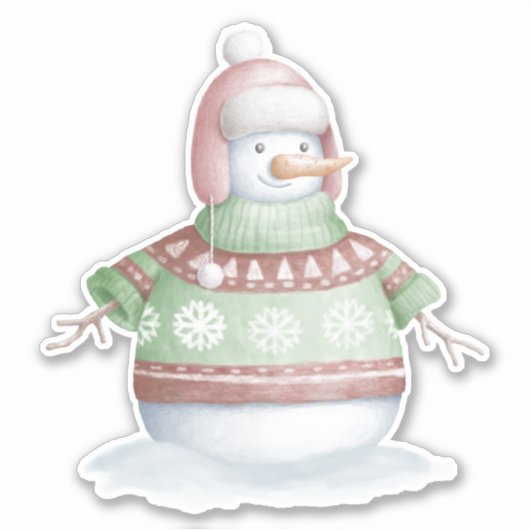 Snowmansticker Sticker (Voorkant)