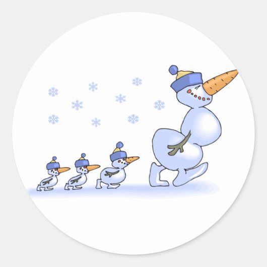 Snowmanstickers Ronde Sticker (Voorkant)