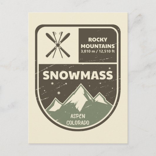 Snowmass Aspen Rocky Mountains Colorado Briefkaart (Voorkant)