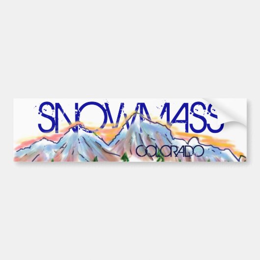 Snowmass Colorado artistieke bergsticker Bumpersticker (Voorkant)