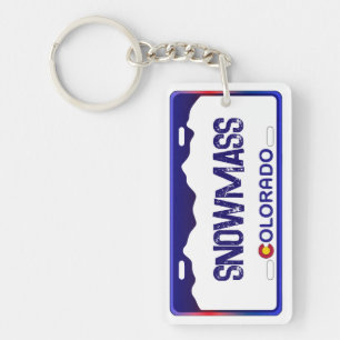 Snowmass Colorado blauw licentie bord sleutelhange Sleutelhanger