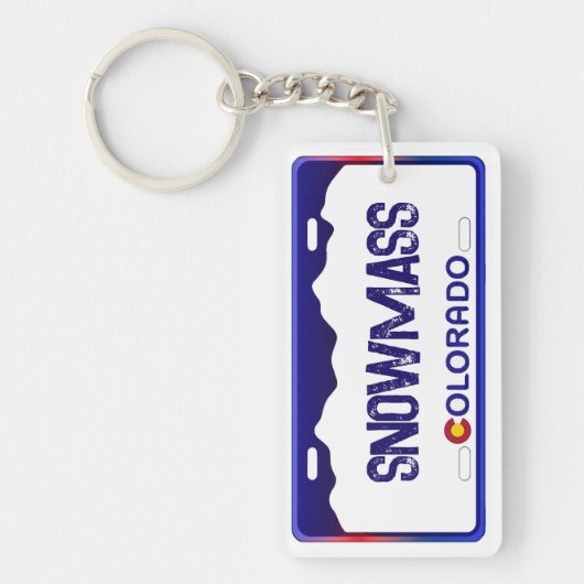 Snowmass Colorado blauw licentie bord sleutelhange Sleutelhanger (Voorkant)