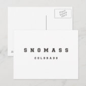 Snowmass Colorado Briefkaart (Voorkant / Achterkant)