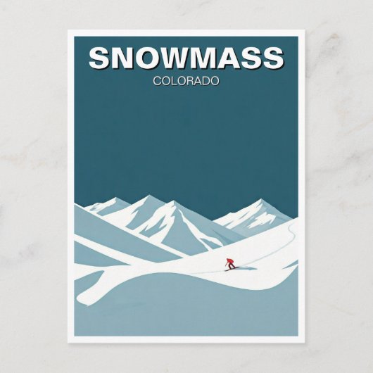 Snowmass Colorado Skiën Briefkaart (Voorkant)