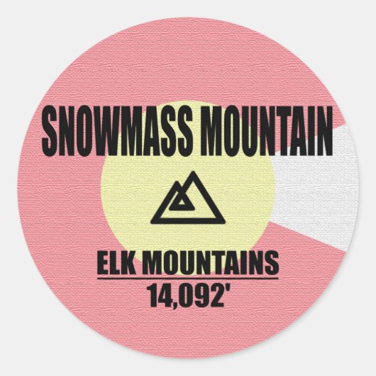 Snowmass Mountain Ronde Sticker (Voorkant)
