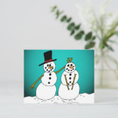 Snowmen1 Briefkaart (Staand voorkant)