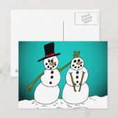 Snowmen1 Briefkaart (Voorkant / Achterkant)