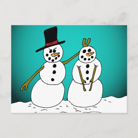 Snowmen1 Briefkaart (Voorkant)
