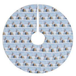 Snowmen and Cats In a Snowy Field Kerstboom Rok