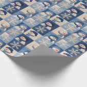 Snowmen and Snowflakes Quilt Pattern Cadeaupapier (Hoek)