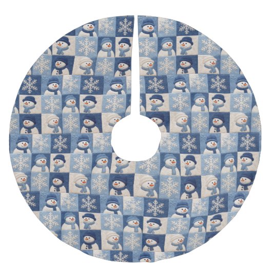 Snowmen and Snowflakes Quilt Pattern Kerstboom Rok (Voorkant)