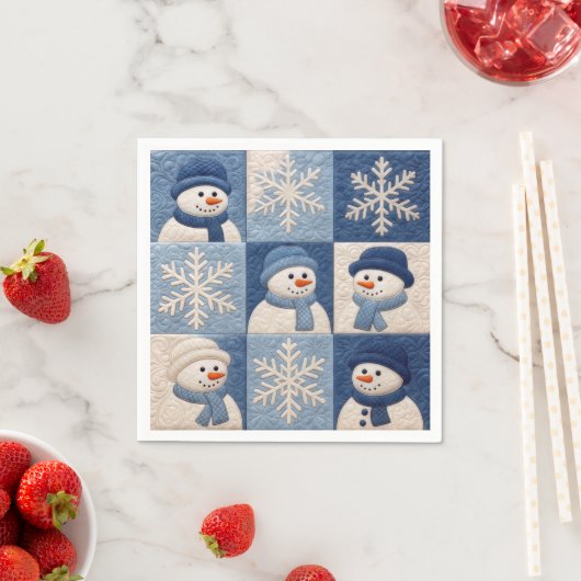 Snowmen and Snowflakes Quilt Pattern Servet (Insitu)