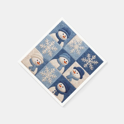Snowmen and Snowflakes Quilt Pattern Servet (Hoek)