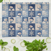 Snowmen and Snowflakes Quilt Pattern Theedoek (Gevouwen)