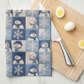Snowmen and Snowflakes Quilt Pattern Theedoek (Quarter Fold)