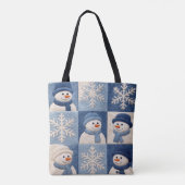 Snowmen and Snowflakes Quilt Pattern Tote Bag (Achterkant)