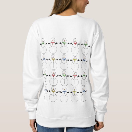 Snowmen Back and Front Ugly KerstSweater Trui (Achterkant)