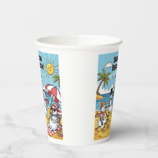 Snowmen Beach Bash Papieren Bekers (Links)