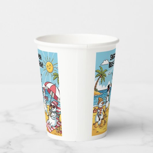 Snowmen Beach Bash Papieren Bekers (Rechts)