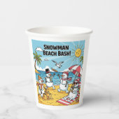 Snowmen Beach Bash Papieren Bekers (Voorkant)